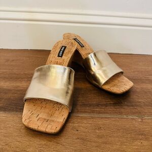 Nine West Metallic Gold Mules